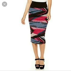 Bisou Bisou 3x multi-colored pencil skirt